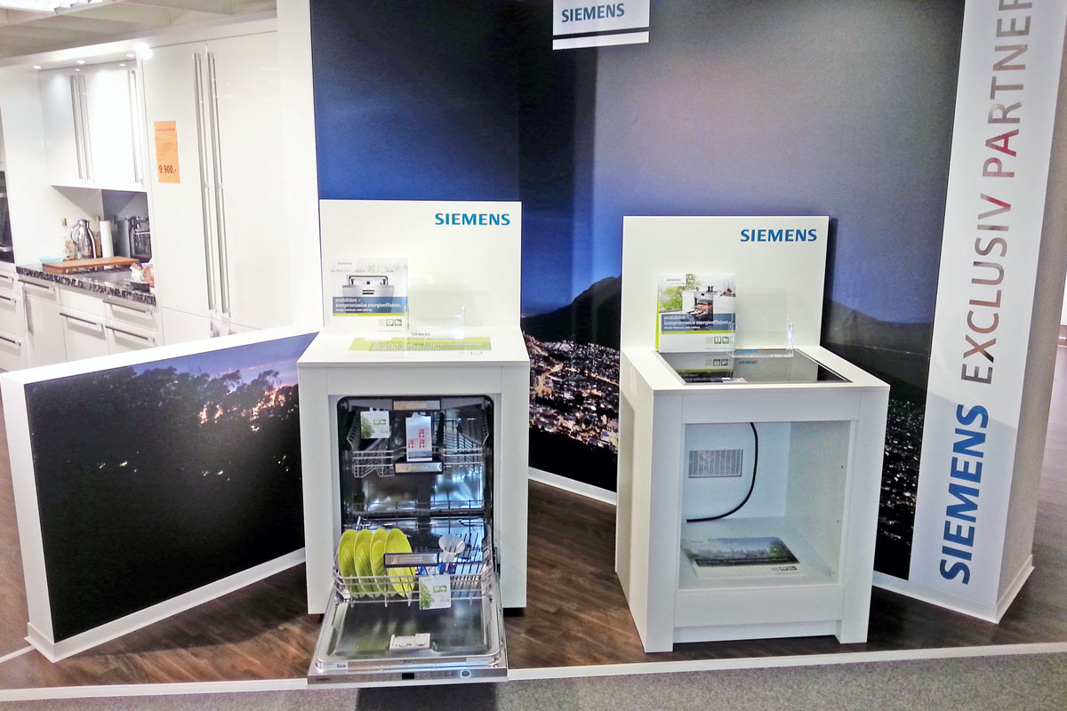 Instore-Dekoration für Siemens
